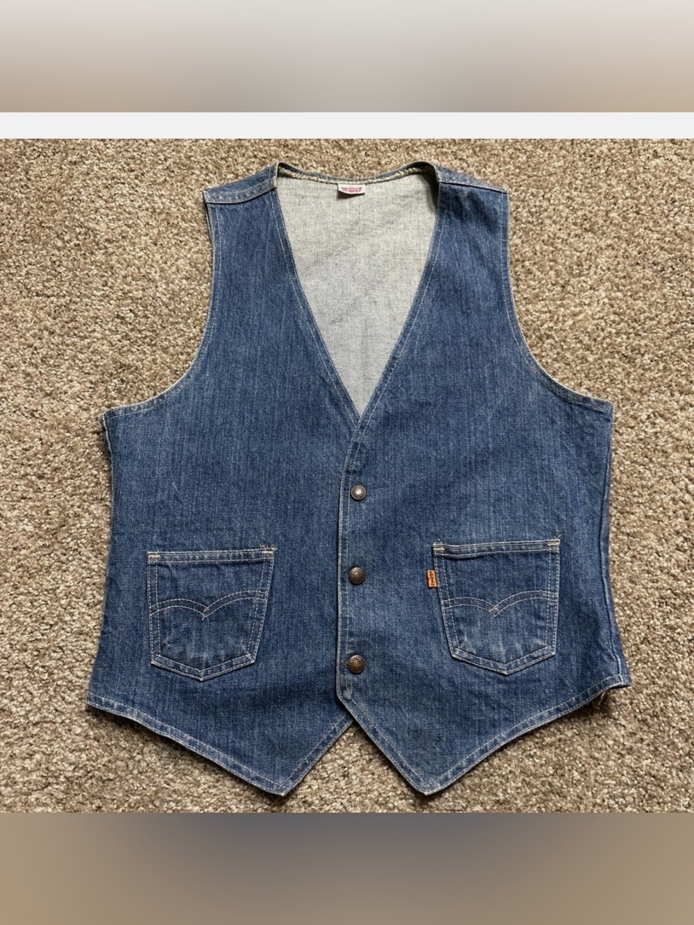 Levi's Blue Denim Button Vest